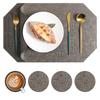 Leather placemat Polygonal dining table mat Anti-scalding and heat insulation mat Waterproof and oil-proof Western food mat Premium sense coaster