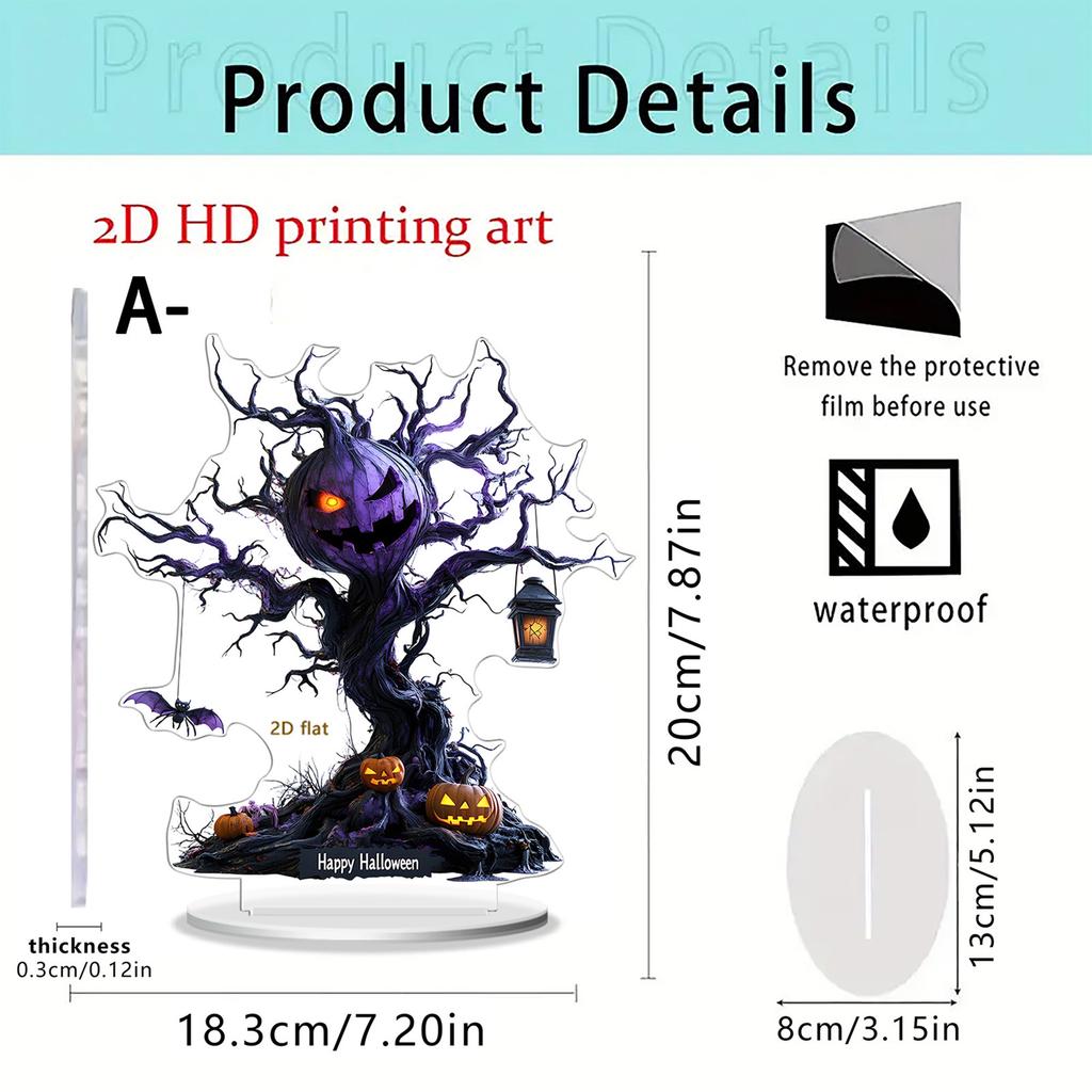 Spooky Halloween Acrylic Ornament Set 2D Ghost Bat Wall Hanging Decoration for Festive Home Décor and Gifts