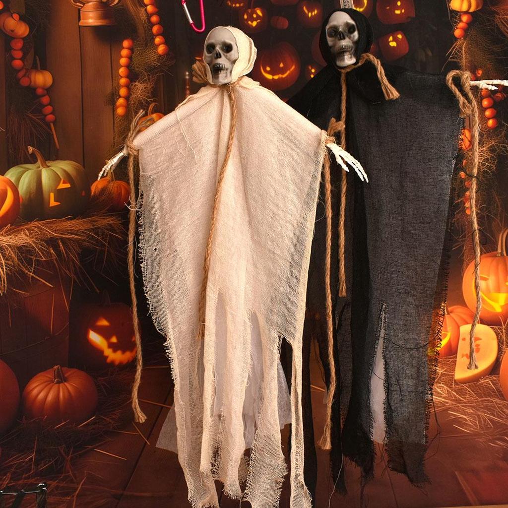 Halloween Hanging Skeleton Ghost Gauze Ornament for Outdoor Decoration