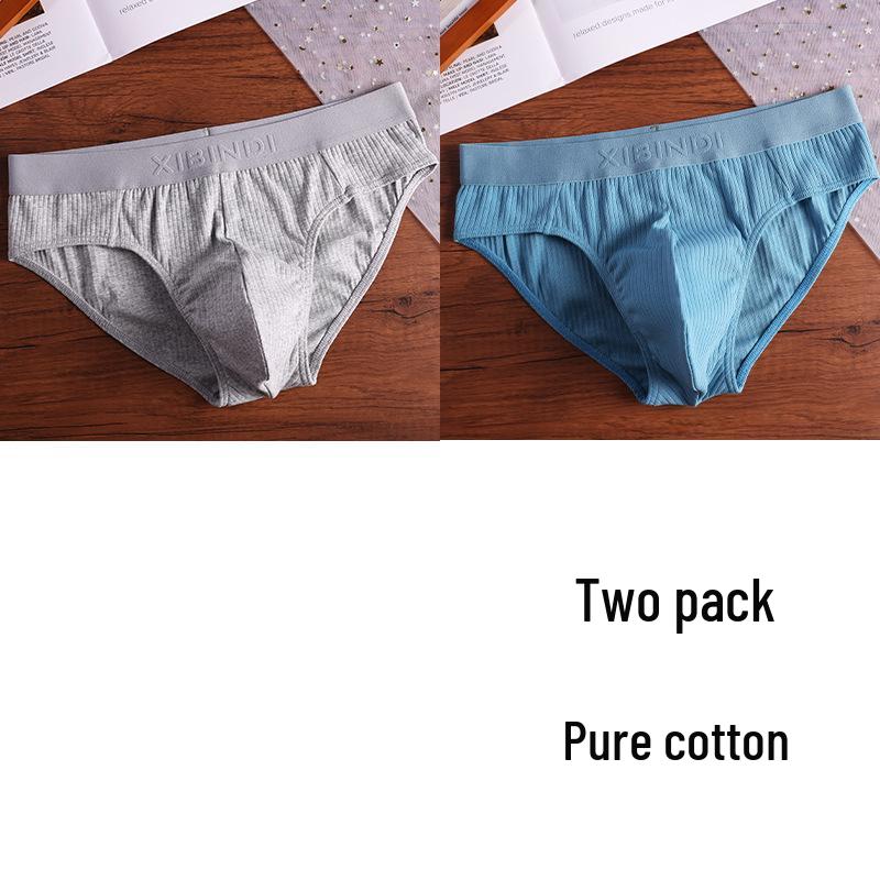 Men's Breathable Low-Waist Triangle Briefs with U-Pouch - Plus Size Available.