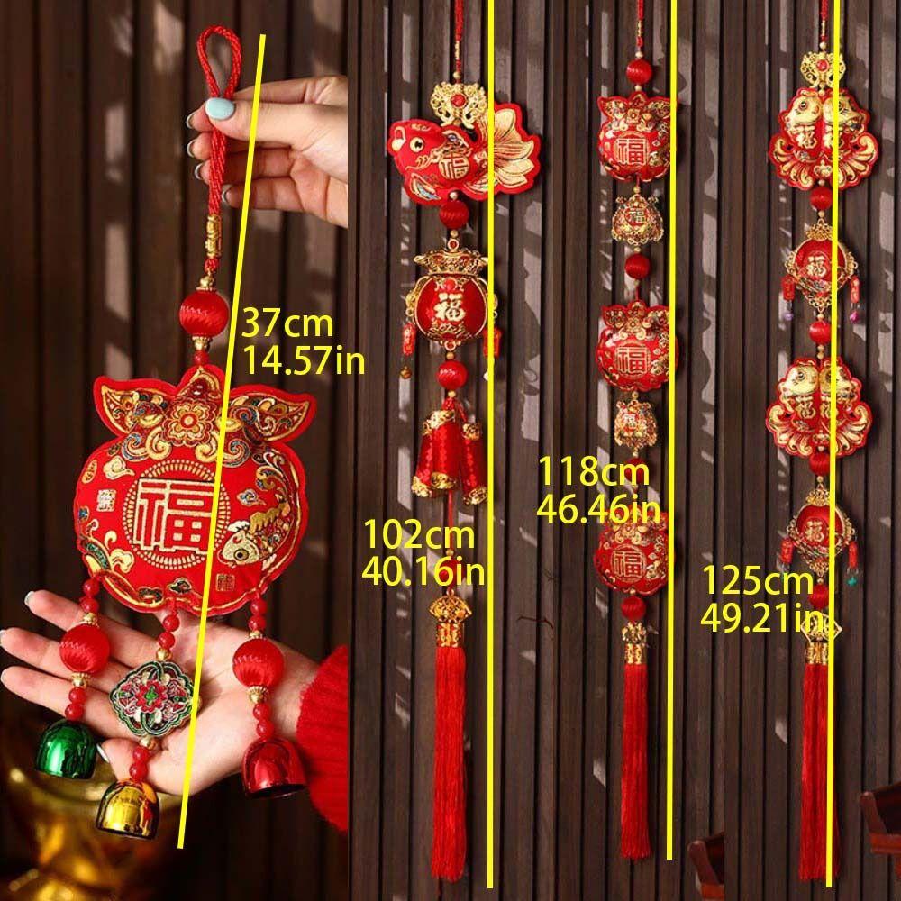 Fu Word Spring Festival Pendant Wind Chimes New Year Decorations Fashion Good Luck Ornaments  Home