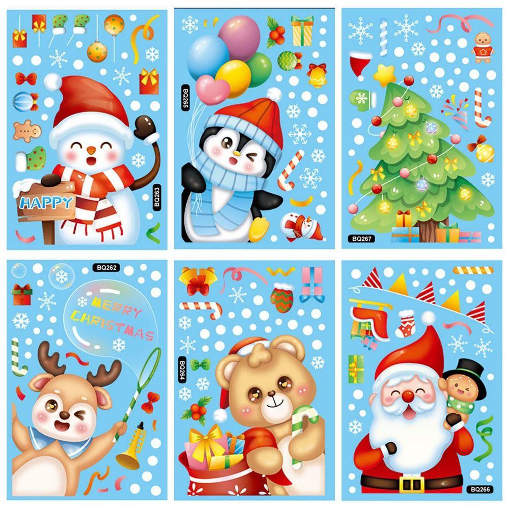 

Многоцветная рождественская статическая наклейка Мультяшная электростатическая наклейка Гладкая поверхность