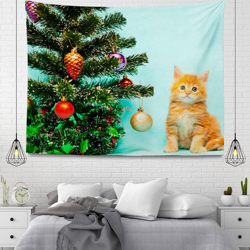 Seria wiszących gobelinów z tkaniny w stylu bożonarodzeniowym