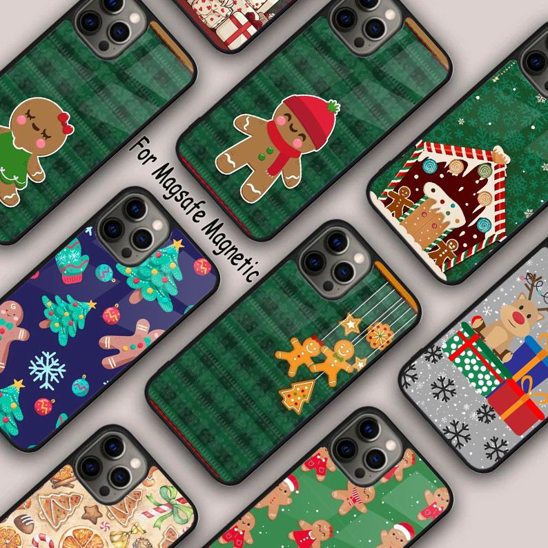 Cute Gingerbread man Christmas Magnetic Phone Case For APPLE iPhone 17 Air 16 14 13 12 Pro Max 15 Plus Charge MagSafe Cover