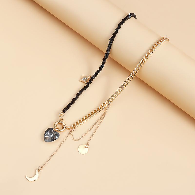 Y2K Necklaces Heart Pendant Choker For Women Multilayer Neck Collier Party Jewelry Gift