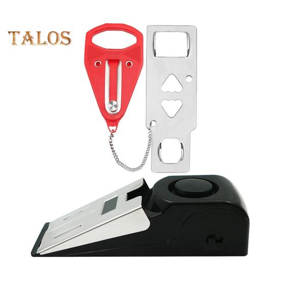 Portable Door Stop Alarm Traveling Hotel Door Lock 120dB Loud Sound Battery Powered Easy Installation Door Stopper Alarm