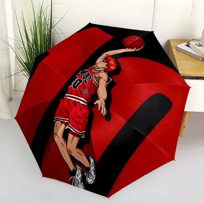 1pc SLAM DUNK Basketball Player Automatic Open/Close Umbrella - Compact Travel Umbrella, Perfect for Women & Men - Ideal Birthday/Christmas Gift