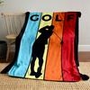 Colorful Golf Silhouette Blanket for All Seasons Blanket Lunch Break Throw Gift