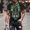 Eye-catching Lion Graphic Short Sleeve Polo Shirt, Casual Daily Wear