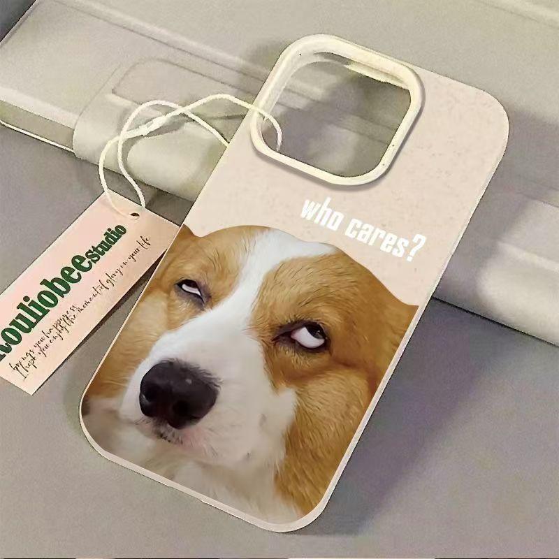 Corgi rolls his eyes for Apple 16PRO mobile phone case iPhone15Plus wheat 14 personality 13 trend 12