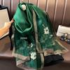 Women's Silk Wool Embroidered Scarf - Dual-Use Winter Shawl & Neck Gaiter