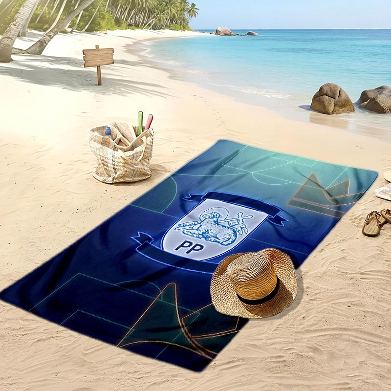 Preston North End Football Print Beach Towel, Large Soft Quick Dry Towel for Beach Camping Swimming