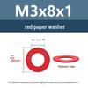 Yigu Red Mica Paper Washer Gasket M2-M20 Flat Washer