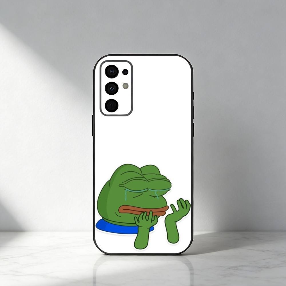 Funny Sad P-Pepe The Frog Cartoon  Phone Case For Samsung S25,S24,S21,S22,S23,S30,Ultra,S20,Plus,Fe,Note,5G Black Cover