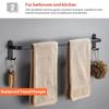 1/2/3-Tier Towel Hanger Rail Wall Mounted Towel Rack Towel Rack Bathroom Space Aluminum Black Towel Bar Rail Matte Black Towel 12/16/20Inches New