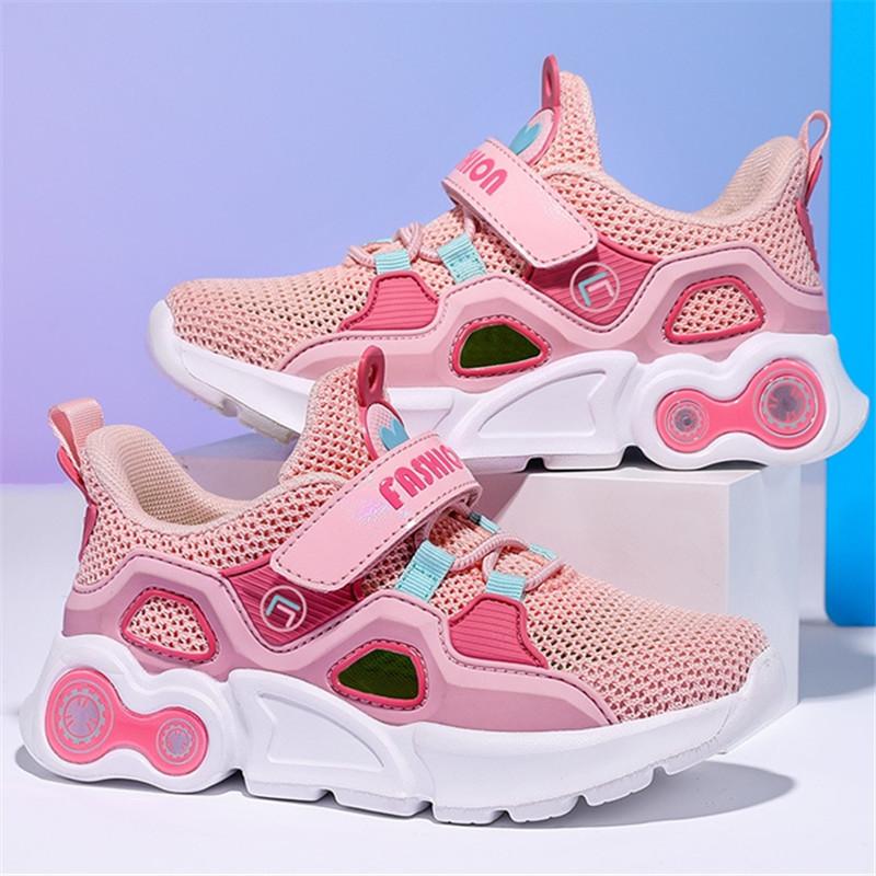 Girls Single Net Casual Shoes Hollow Sports Shoes Newestkid'S Lightweight Shoe Children'S Breathable Outdoor Running Shoes