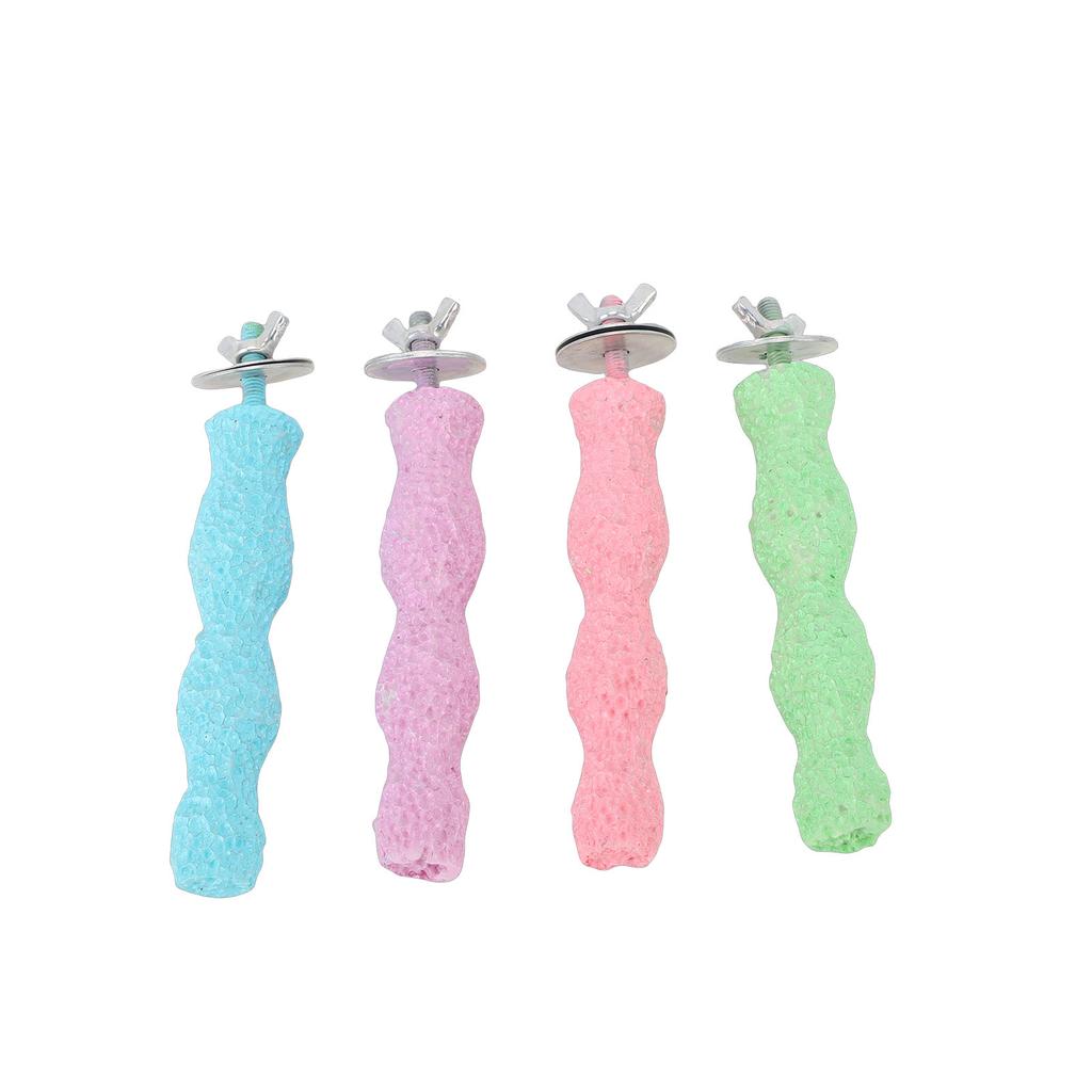 4PCS Bird Beak Grinding Perch Bird Parrot Cage Stand Platform Foot Claws Grinding Chewing Toys Large