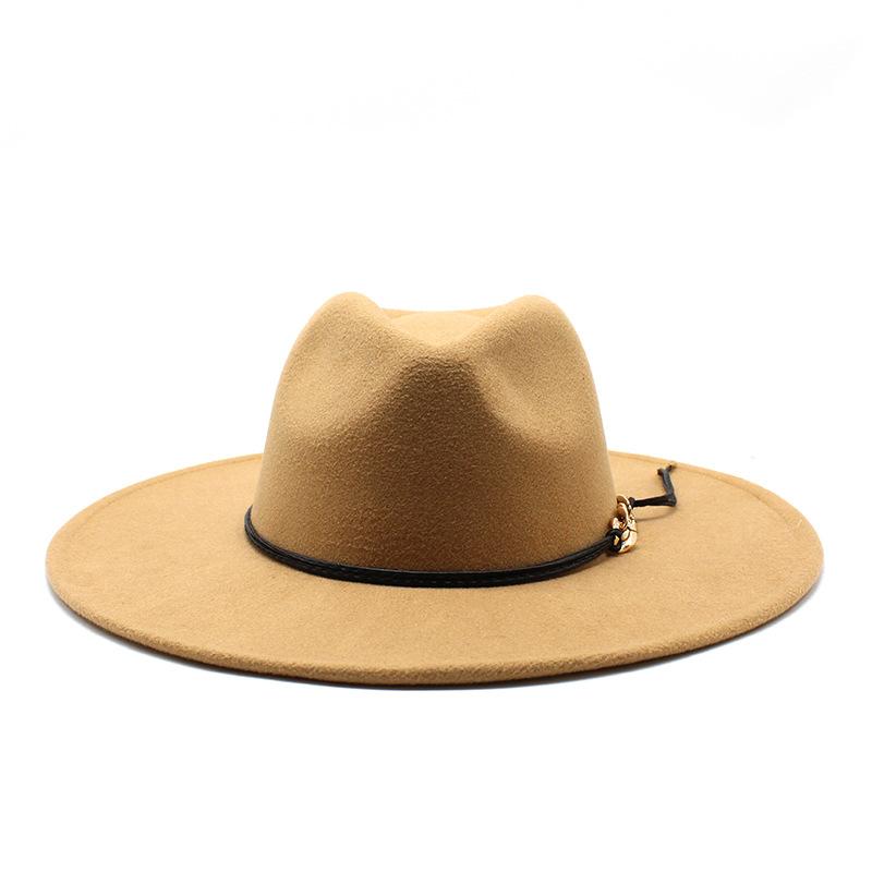 British Style Men And Women Jazz Woolen Hat Big Eave Hat Classic Top Hat