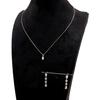 European and American Pure Silver Earrings with Rhinestone Water Drop Pendant Necklace Set for Women