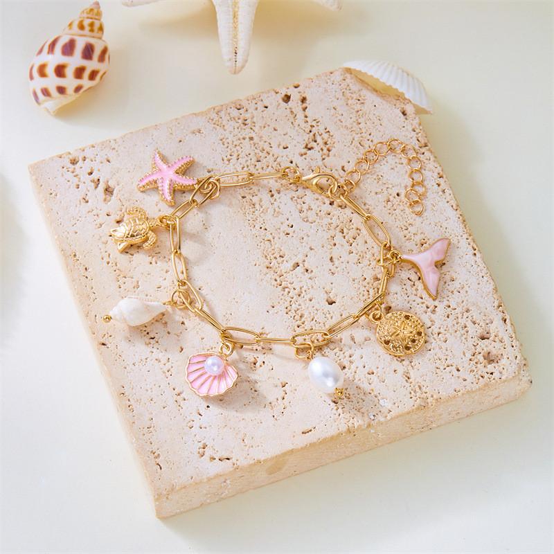 Seashell Beach Bracelet With Alloy Electroplate For Womens Casual Wear