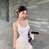 #Sweet Spice Girl Sexy Backless Waist Skinny Suspender Vest Women's Chest Pad Yoga Suit Versatile Fitness Top