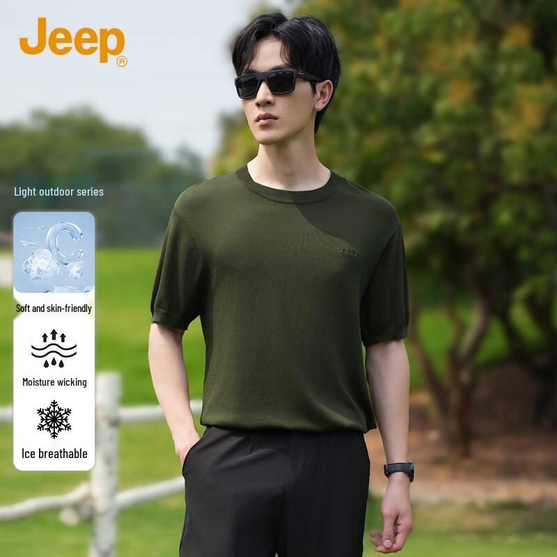 JEEP Men s Summer Round Neck Short Sleeve T-Shirt M