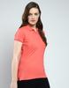 Monte Carlo Womens Solid Collar Neck T-Shirt