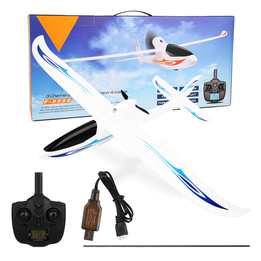 F959S 2.4G 3CH 6 Axle Gyroscope RC Airplane Fixed Wing Remote Control Aircraft(Blue )