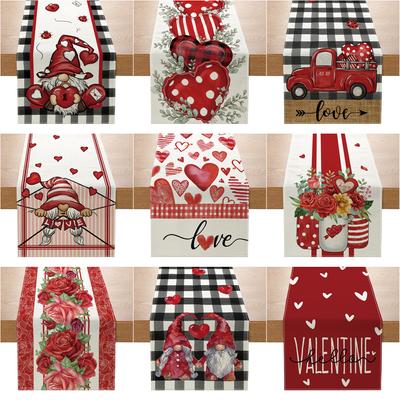 Table Flag Valentine's Day Love Home Decoration Table Cloth Tablecloth Linen Print