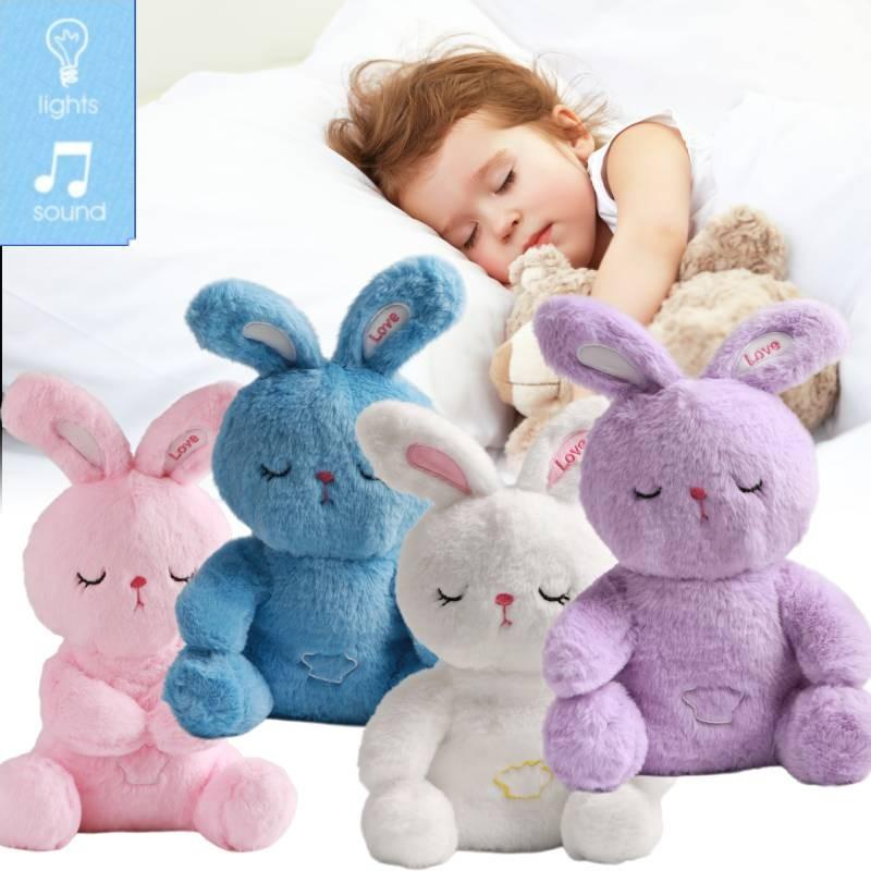 Rabbit Plush Toy Luminescence Music Fill Doll Baby Reassure Doll Cartoon Animals