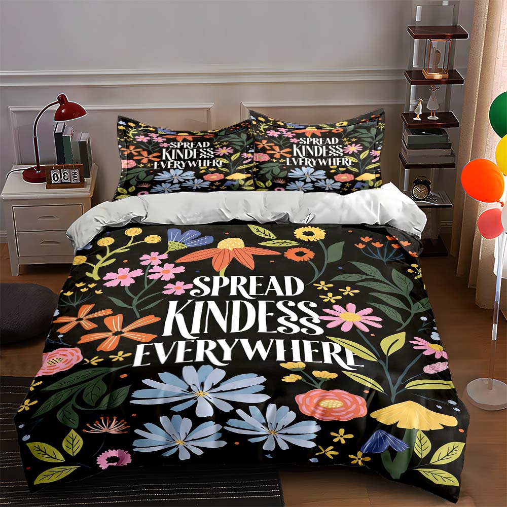 

Floral, colorful, text. Bedding Duvet cover sets Duvet covers Pillowcases gifts (1 * Duvet Cover 2 * Pillowcases, without duvet insert) 135x200cm
