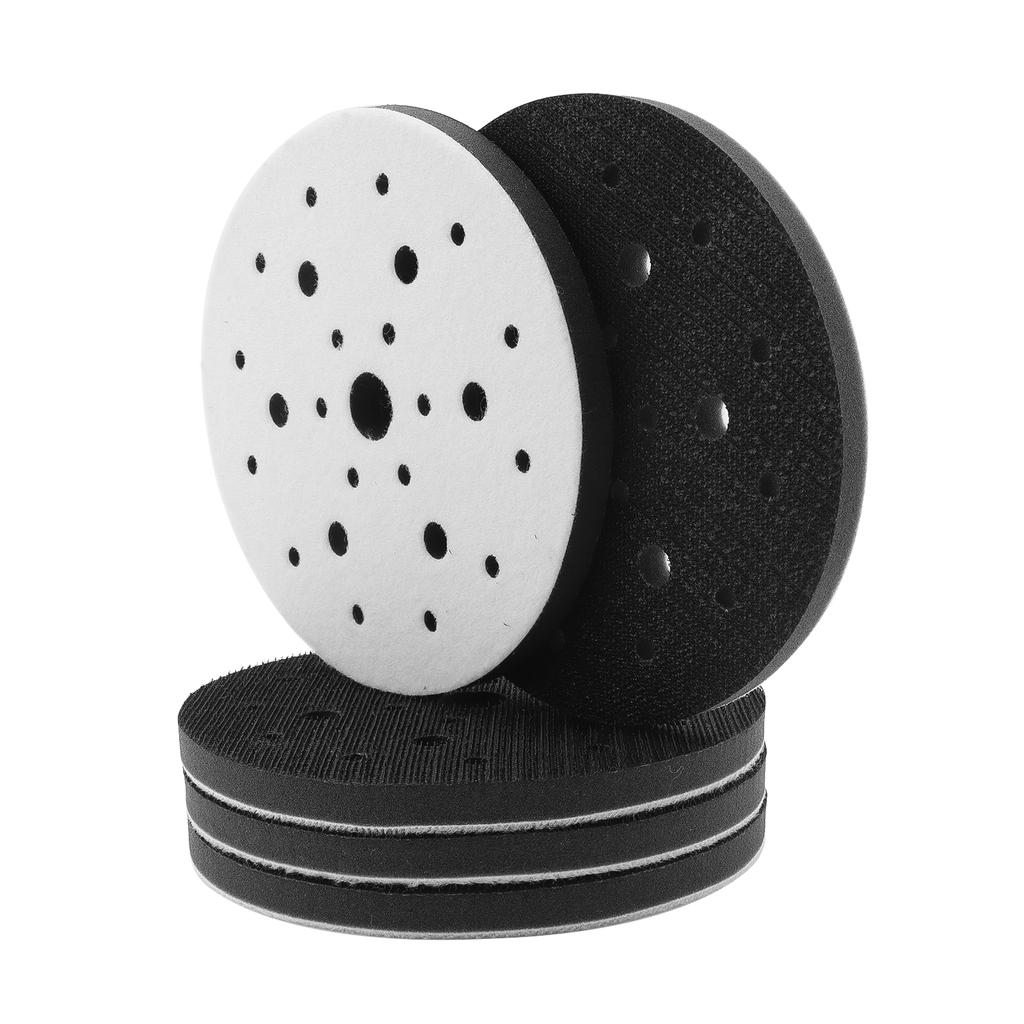 5pcs 6 Inch 25 Holes Interface Pads Polishing Pad Hook and Loop Soft Density Sponge Cushion Buffer Backing Pad