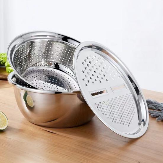 Vegetable Cutter Multifunctional 4 In 1 Grater Slicer Lid with Drain Basket Washing Draining Slicing Fruits Vegetables Kitchen Vegetable Slicer