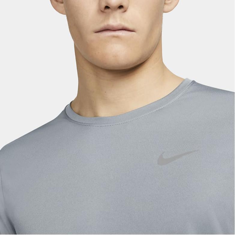 Nike Dri-Fit Solid Logo Print Long Sleeve Sports Tee Men Tops Smoke-Grey DD4577-084