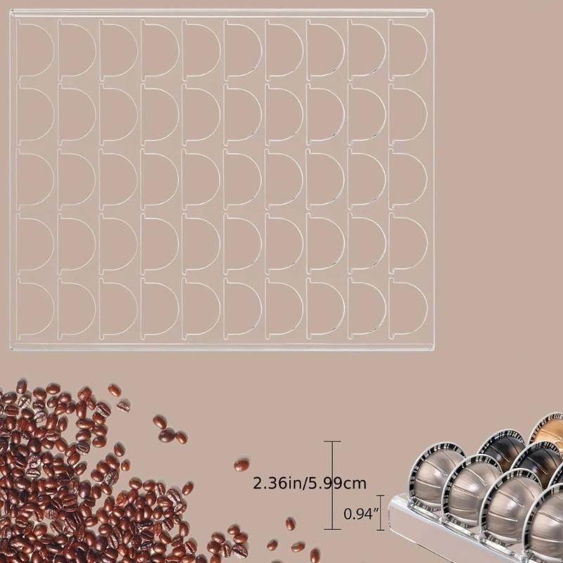 Clear Coffee Capsules Dispenser Tray With Nonslip Base And Smooth Surfaces For Mess Release Homes Kitchen Storage