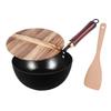 Hammered Texture Mini Iron Wok Coating-Free Frying Pan Non-Stick Flat Bottom Pan for Electric Induction Gas Stoves