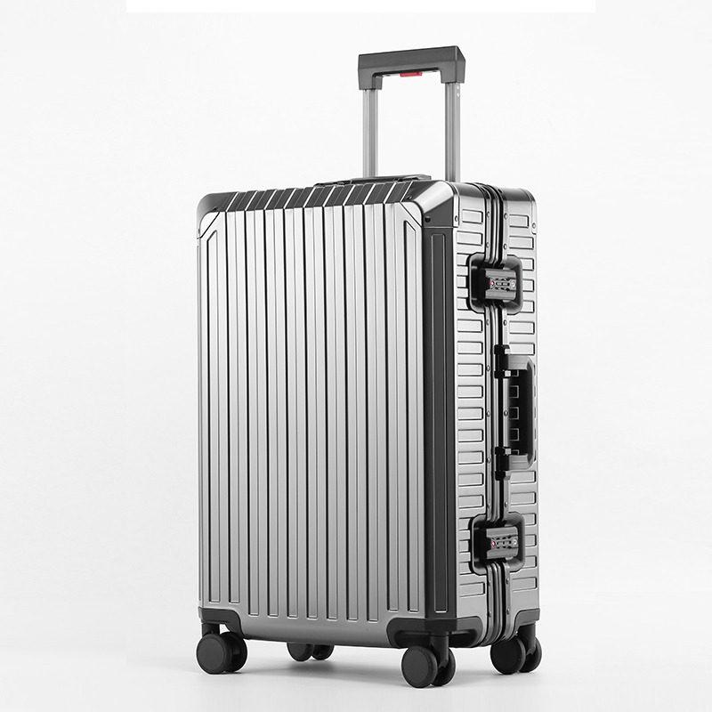 20-Inch Women's & 26-Inch Men's Aluminum-Magnesium Alloy Suitcase with Metal Telescopic Handle & Password Lock.