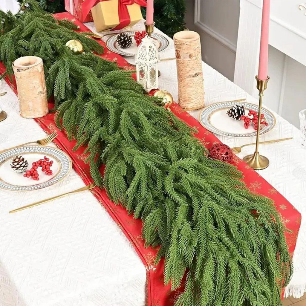 Simulation Rattan Decoration Needle Wreath Soft Glue Feel Rattan Simulation Green Plant Home Decoration