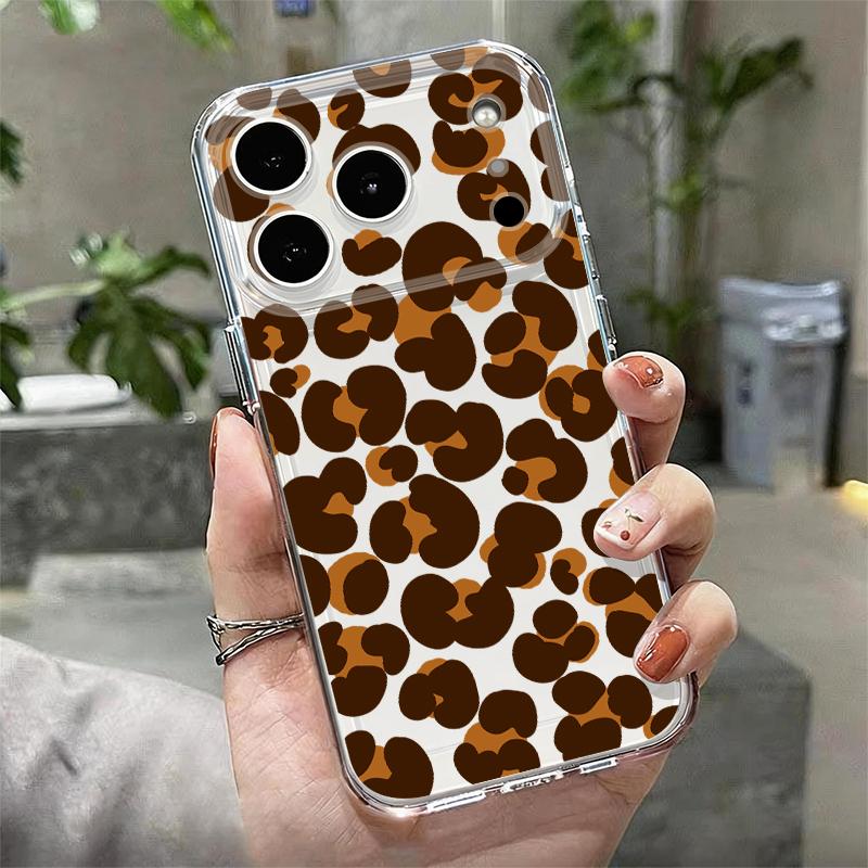 Leopard Print Phone Case For iPhone 17 Pro Max Coque iPhone 16 15 14 13 Pro Max 11 Clear TPU Silicone Soft Cover