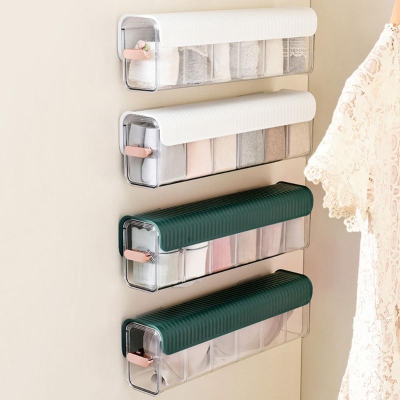 Wandmontierte Unterwäsche Aufbewahrungsbox Schrank BH Kleidungsstück Halter Behälter für Zuhause Wohnheim Schlafzimmer Schrank Organisation