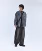 STANDARDERROR 87-Stan130 Nerd Mood Oversized Pocket Long Sleeve Check Shirt Black