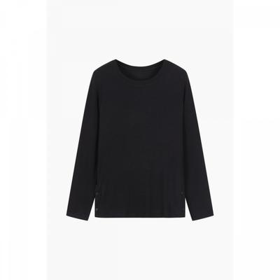 Color Block BuTTon Long Sleeve T shirT baTs91541