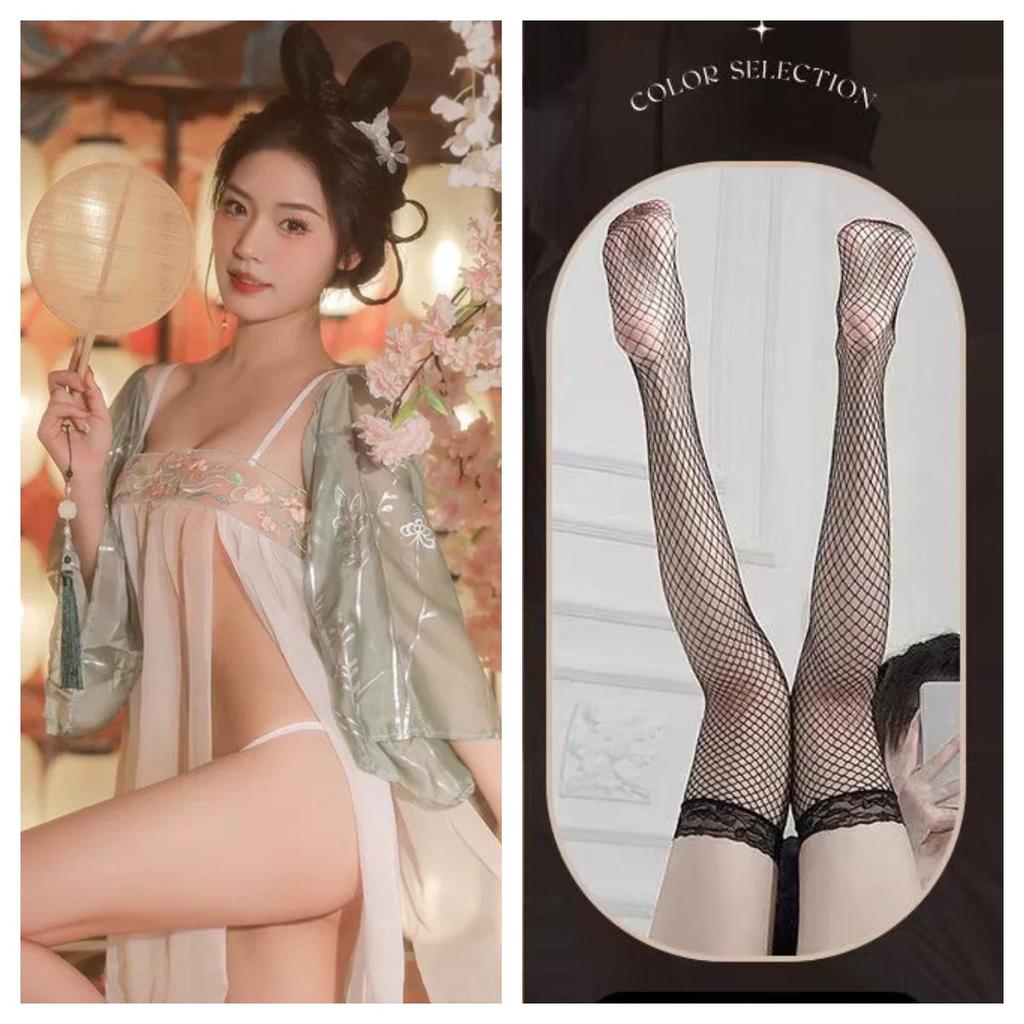 Seductive See-Through Hanfu Lingerie Set - Jade Ring Flirtation Charm 1285