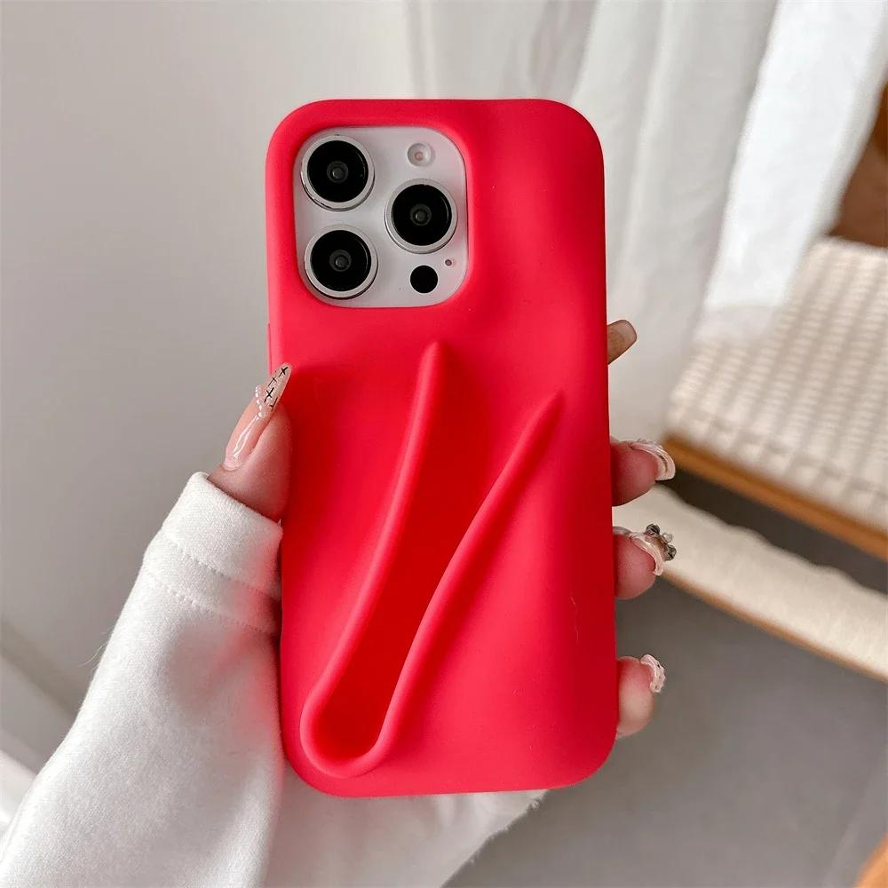 

Новый 2025 Самый горячий DIY держатель для помады Мягкий чехол для телефона для IPhone 17 16 15 14 13 12 Pro Max 17Air Жидкий Мягкий Силиконовый Защитный Чехол For iPhone 17Pro красный