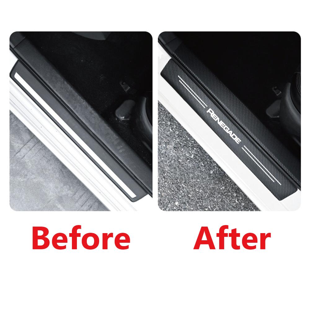Car Door Sill Protector for Jeep Renegade, Anti-Scratch Door Sill Strip, Anti-Kick Protection Stickers