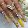 Long Water Drop French Nail Art Press-On Tips Sweet Cool Girl Style Acrylic False Nails Women