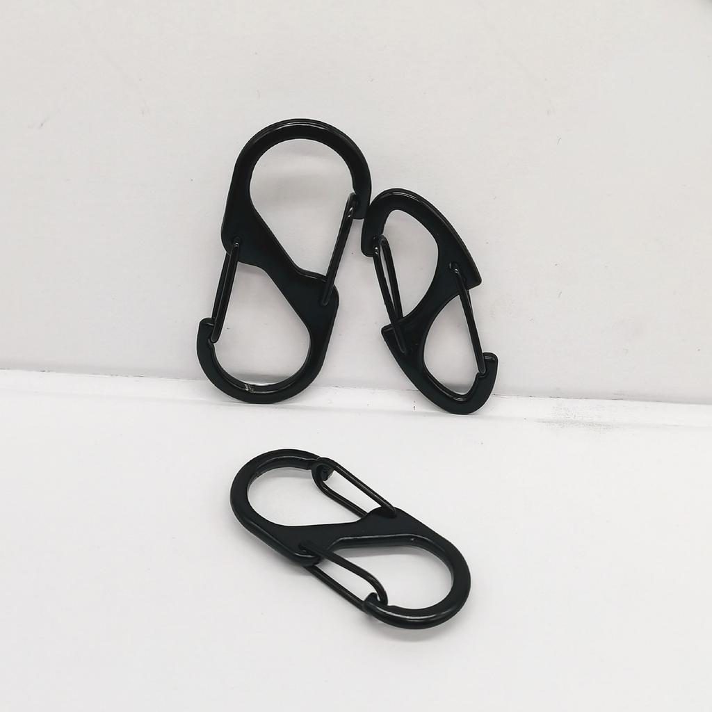 10 Pcs S Shaped Carabiner Metal Double Snap Hooks Carabiner Keychain Small Spring Clips for Camping Fishing Traveling