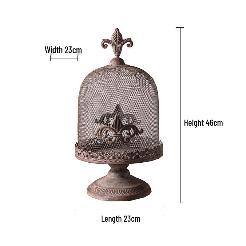 Vintage Iron Art Candlestick: European Retro Nostalgic Ornament for Dining Table or Living Room Decor.