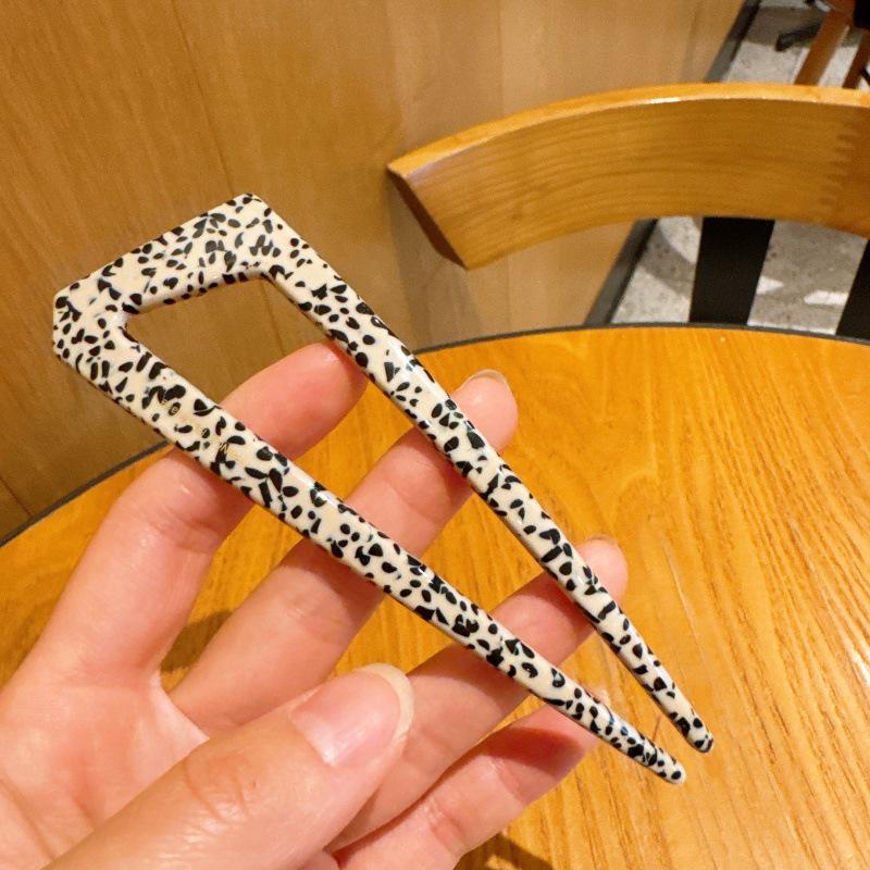 New Gold Label Acetate U-Shaped Hairpin – Elegant Chinese Style Bun Accessory