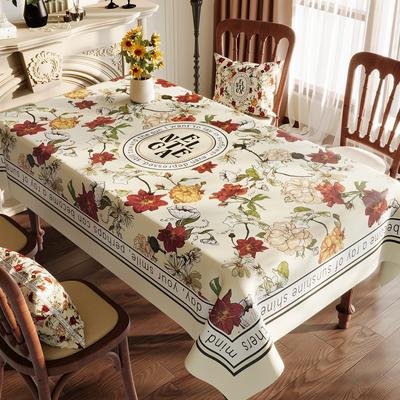 PVC Wash Free Printed Tablecloth Waterproof Oil Resistant Scald Resistant Table Cover Letter Patterned Rectangular Table Cloth